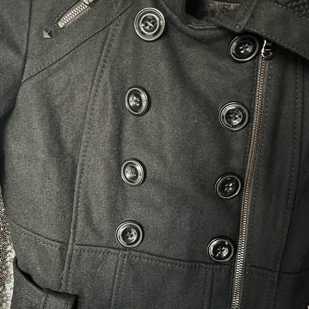 Guess Black Double-Breasted Trench Coat - Picture 6 of 6